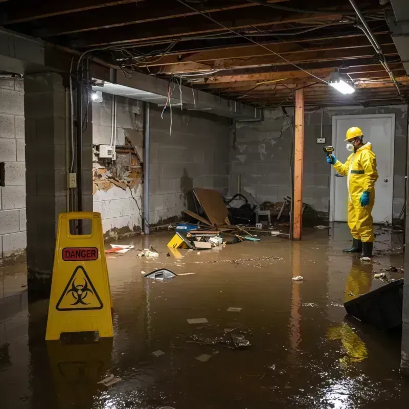 Flooded Basement Electrical Hazard in Wolfe County, KY Property